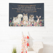 ネイビー 猫シッター ペット 横断幕 (インサイチュ)