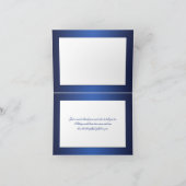 ネイビー，白ケルト愛ノットありがとうノートカード サンキューカード (内部)