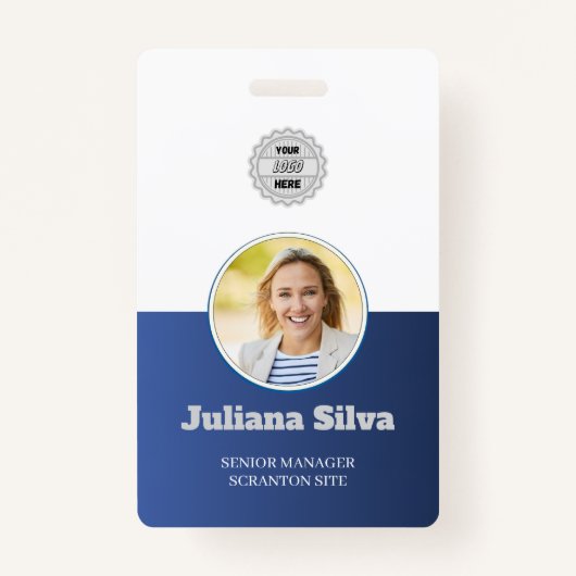 ネイビー |社員の写真ID会社のセキュリティ バッジ (正面)