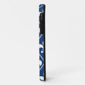 ネイビー(紋章の)フラ・ダ・リ(モノグラム付き) Case-Mate iPhoneケース (裏面/左)