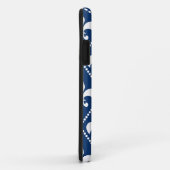 ネイビー(紋章の)フラ・ダ・リ(モノグラム付き) Case-Mate iPhoneケース (裏面/右)