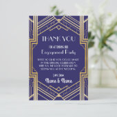 ネイビー 結婚式 御礼 ウェディング パーティー カード (スタンド正面)