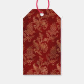 ネイビー、赤とゴールドの花の結婚式 ギフトタグ (裏面)