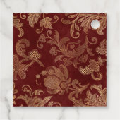 ネイビー、赤とゴールドの花柄 フェイバータグ (裏面)