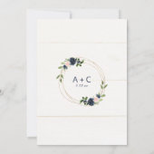 ネイビー&赤面ウェディング招待幾何学的フォイフェイクル 招待状 (裏面)