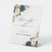 ネイビー&赤面ピンクフローラデイトナイトアイディアサイン 台座サイン (正面)