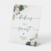 ネイビー&赤面ピンクフローラベビーは甘いサイン 台座サイン (正面)