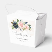 ネイビー&赤面ピンクフローラベビーシャワーお気に入りボックス フェイバーボックス (裏面サイド)