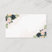 ネイビー&赤面ピンクフローラレシピリクエストカード エンクロージャーカード (裏面)