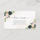 ネイビー&赤面ピンクフローラレシピリクエストカード エンクロージャーカード (正面)