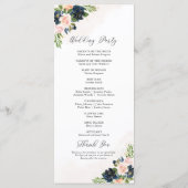 ネイビー&赤面ピンクフローラ結婚式 プログラム (裏面)