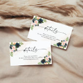 ネイビー&赤面ピンクフローラ詳細エンクロージャカード エンクロージャーカード