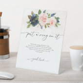 ネイビー&赤面ピンクフローラItサインにリングや輪を置く 台座サイン (インサイチュ)