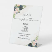 ネイビー&赤面ピンク救済Usがラブサインをキャプチャ 台座サイン (正面)