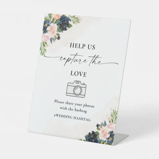 ネイビー&赤面ピンク救済Usがラブサインをキャプチャ 台座サイン (正面)