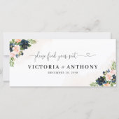 ネイビー&赤面ピンク結婚フローラのヘッドテーブル記号 (正面)