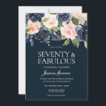 ネイビー&赤面フラワーズ70thバースデーパーティー 招待状<br><div class="desc">ネイビー&赤面の花70thバースデーパーティーへの招待モダン美しい花すべての季節に最適。春、夏、秋の秋や冬ニッチとネストストアでマッチングコレクションを見る他の招待状やコレクションも豊富。</div>