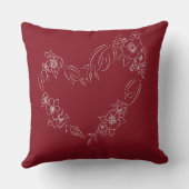 ネイビー+赤面フローラハート枕 クッション (裏面)