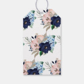 ネイビー&赤面フローラベビーシャワーお気に入りギフトラベル ギフトタグ (裏面)