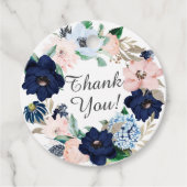 ネイビー&赤面フローラベビーシャワーお気に入りギフトラベル フェイバータグ (正面)