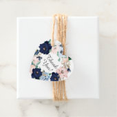 ネイビー&赤面フローラベビーシャワーお気に入りギフトラベル フェイバータグ (インサイチュ)