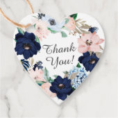 ネイビー&赤面フローラベビーシャワーお気に入りギフトラベル フェイバータグ (正面)