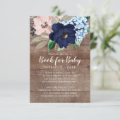 ネイビー&赤面フローラベビーシャワーベビー本 エンクロージャーカード (スタンド正面)