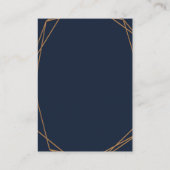 ネイビー&赤面フローラ幾何学的ウェディングギフトカード エンクロージャーカード (裏面)