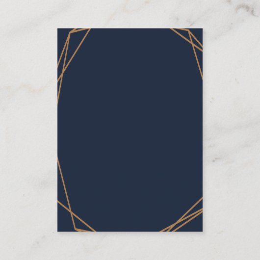 ネイビー&赤面フローラ幾何学的ウェディングギフトカード エンクロージャーカード (裏面)