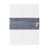 ネイビー、赤面、金ゴールド、フローラアクセント 招待状ベリーバンド (裏面例)