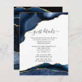 ネイビー&金ゴールドアゲ結婚テズゲスト詳細 エンクロージャーカード (正面/裏面)