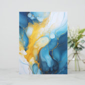 ネイビー&金ゴールドアルコールインク紙クラフトカードストック (スタンド正面)