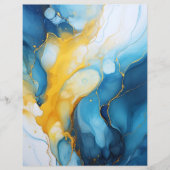 ネイビー&金ゴールドアルコールインク紙クラフトカードストック (正面)