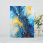 ネイビー&金ゴールドアルコールインク紙クラフトカードストック (スタンド正面)