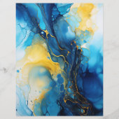 ネイビー&金ゴールドアルコールインク紙クラフトカードストック (正面)