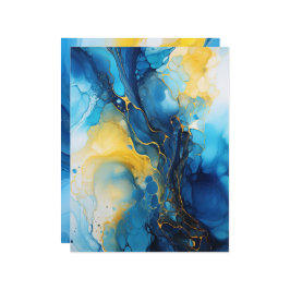 ネイビー&金ゴールドアルコールインク紙クラフトカードストック