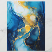 ネイビー&金ゴールドアルコールインク紙クラフトカードストック (裏面)