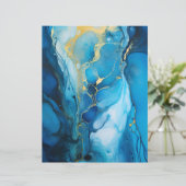 ネイビー&金ゴールドアルコールインク紙クラフトカードストック (スタンド正面)