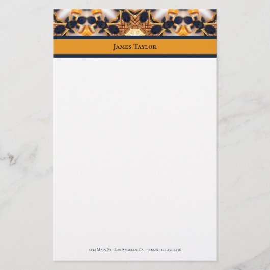 ネイビー&金ゴールドアント大聖堂 |ひな形 便箋 (正面)