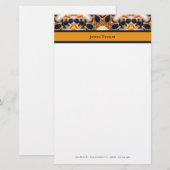 ネイビー&金ゴールドアント大聖堂 |ひな形 便箋 (正面/裏面)