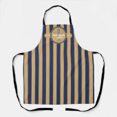 ネイビー&金ゴールドウィスクシェフケータリングベーカリー エプロン (正面)