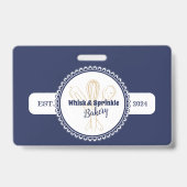 ネイビー&金ゴールドウィスクシェフケータリングベーカリー バッジ (裏面)