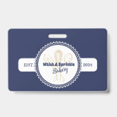 ネイビー&金ゴールドウィスクシェフケータリングベーカリー バッジ (表面)