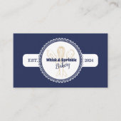 ネイビー&金ゴールドウィスクシェフケータリングベーカリー 名刺 (正面)