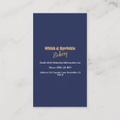 ネイビー&金ゴールドウィスクシェフケータリングベーカリー 名刺 (裏面)