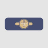 ネイビー&金ゴールドウィスクシェフケータリングベーカリー 名札 (正面)