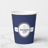 ネイビー&金ゴールドウィスクシェフケータリングベーカリー 紙コップ (裏面)