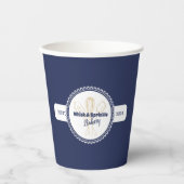 ネイビー&金ゴールドウィスクシェフケータリングベーカリー 紙コップ (正面)