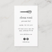 ネイビー&金ゴールドウィスク |シェフケータリングベーカリー 名刺 (裏面)