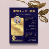 ネイビー&金ゴールドエステートエージェントフォト不動産仲介業者フライヤー チラシ